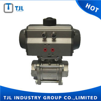 Pneumatic Three-Pieces Type Threaded Ball Valve