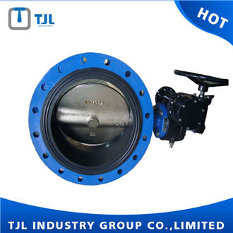Flange Center Line Lining Rubber Butterfly Valve With Worm Gear