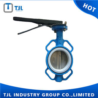 PTFE Wafer Type Butterfly Valves With Hand Lever