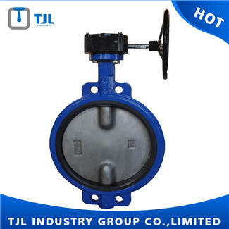 Wrom Gear wafer type Butterfly Valves Ductile Iron Body