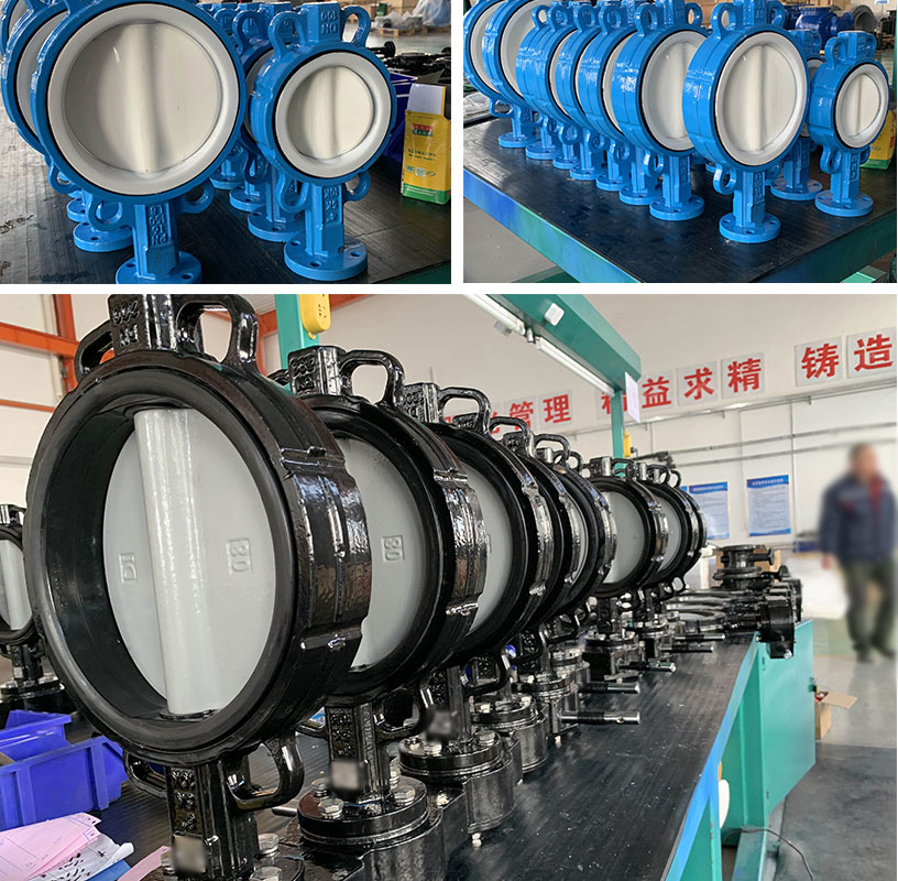 TJL wafer type PTFE lined butterfly valve exported to Nigeria