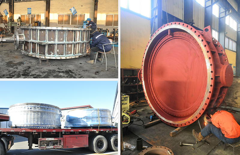 DN1600 TJL large diameter flange soft seal eccentric butterfly valve sent to India